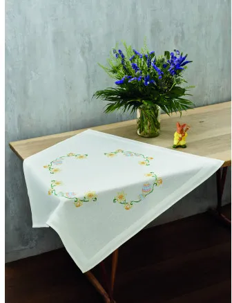 Permin Stickset Narzissen & Ei 80x80cm