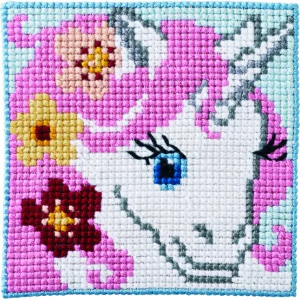 Permin Stickset Kinderstramaj Einhorn 25x25cm