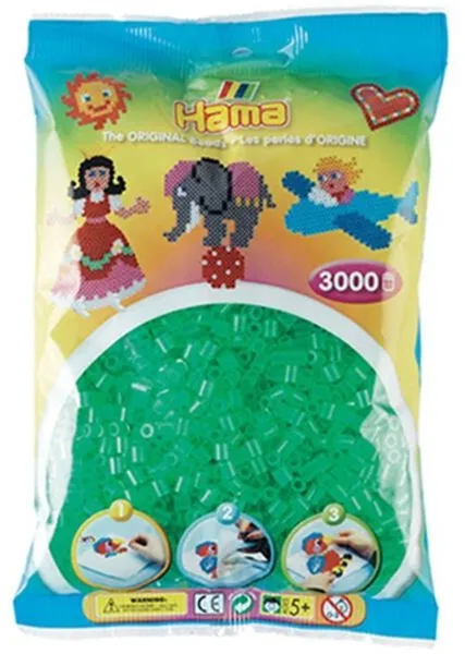 HAMA Midi Perlen 3000 Stk Transparent Grün - 0116