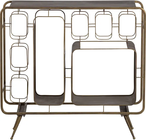 BEPUREHOME Collection Weinregal, mit Platz für 8 Weinflaschen - antikes Messing-Eisen (H:80,5)